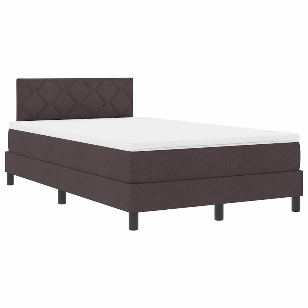 Box spring seng med hovedgærde Mørk Brun 120 x 190 cm Stof