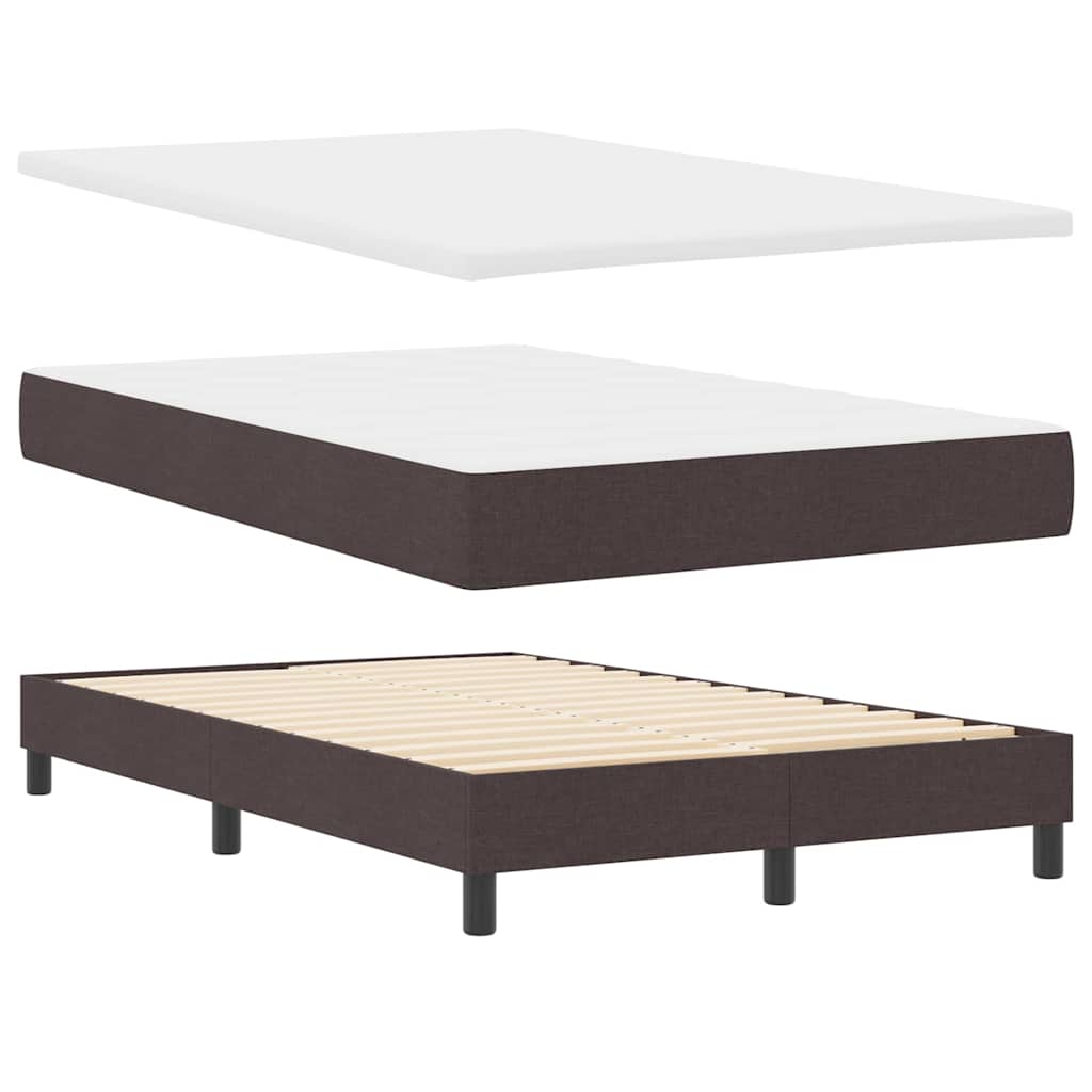 Box spring seng med hovedgærde Mørk Brun 120 x 190 cm Stof