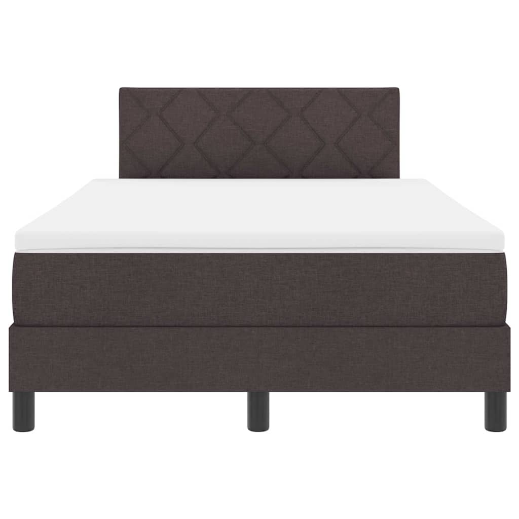 Box spring seng med hovedgærde Mørk Brun 120 x 190 cm Stof
