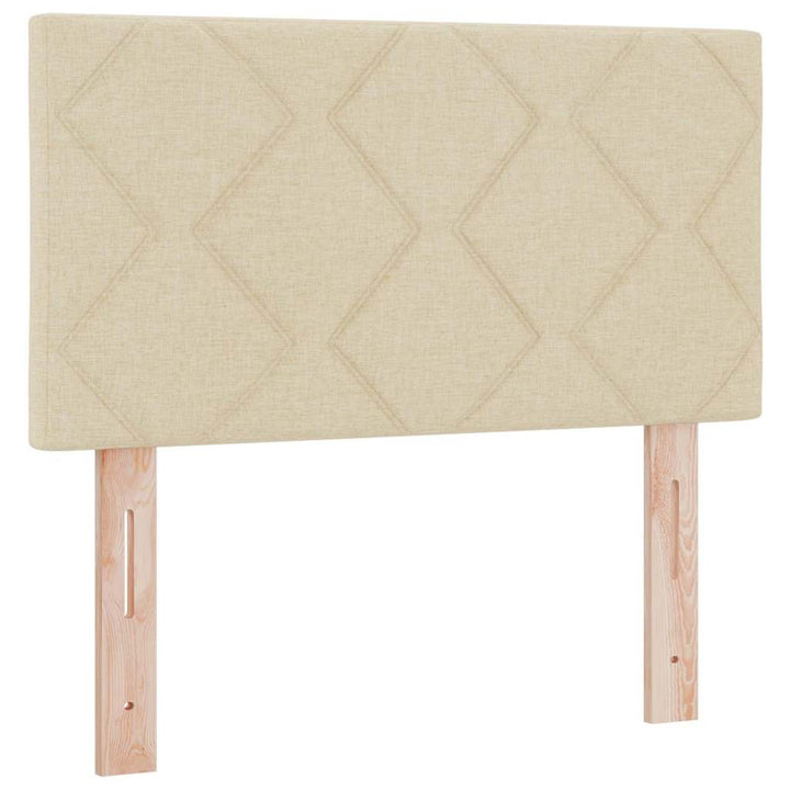 Box spring seng med pude med hovedgærde Creme 120 x 190 cm Stof