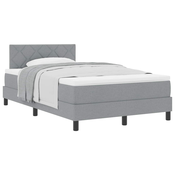 Box spring seng med hovedgærde Lysegrå 120 x 200 cm Stof