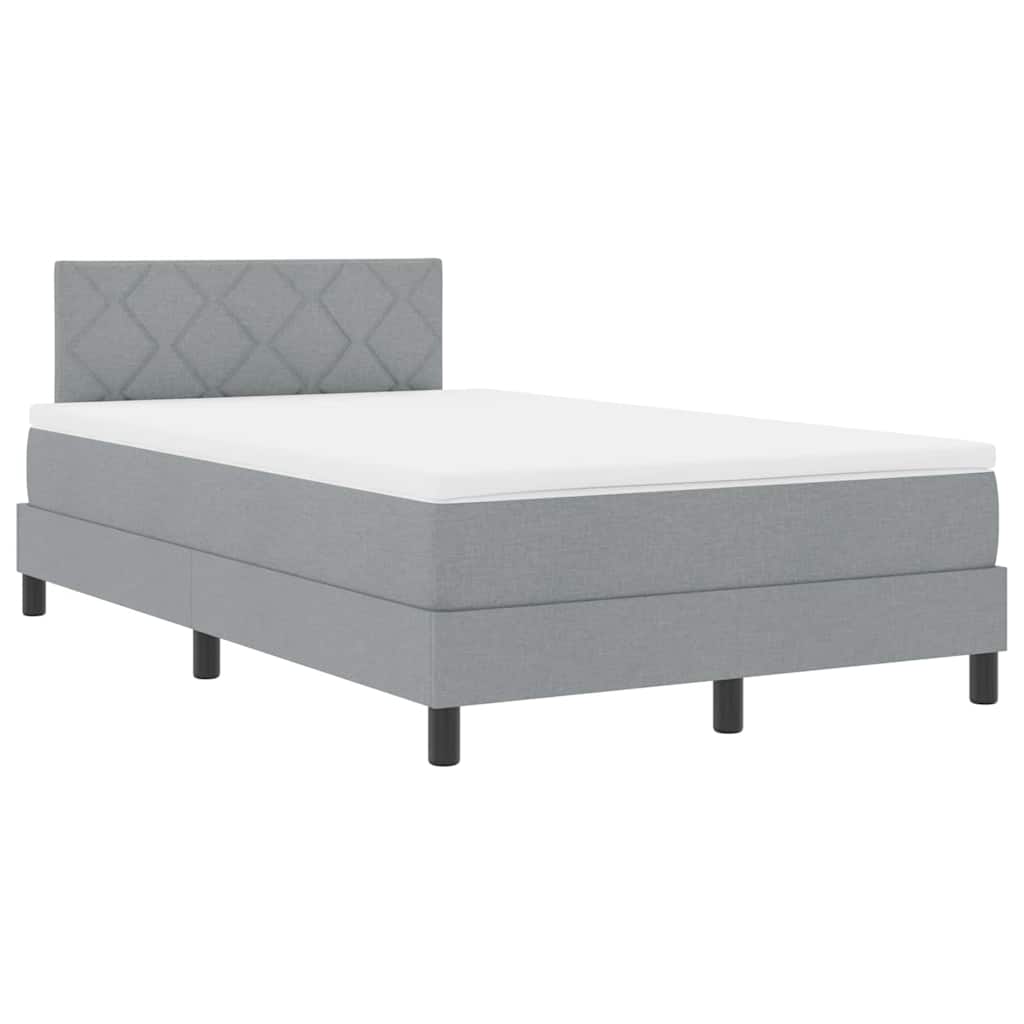Box spring seng med hovedgærde Lysegrå 120 x 200 cm Stof