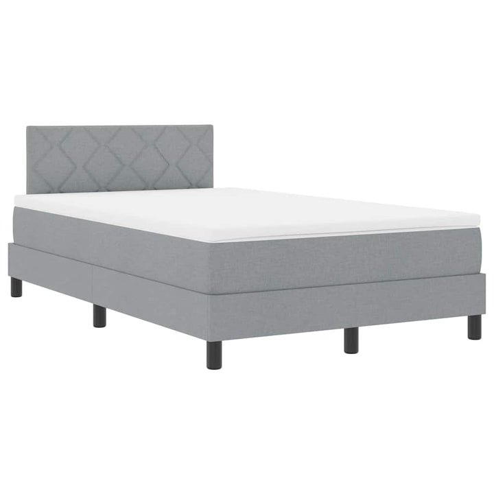 Box spring seng med hovedgærde Lysegrå 120 x 200 cm Stof