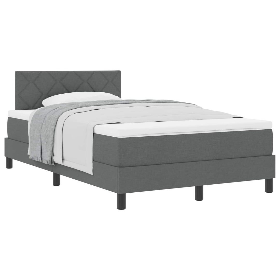 Box spring seng med hovedgærde Mørkegrå 120 x 200 cm Stof