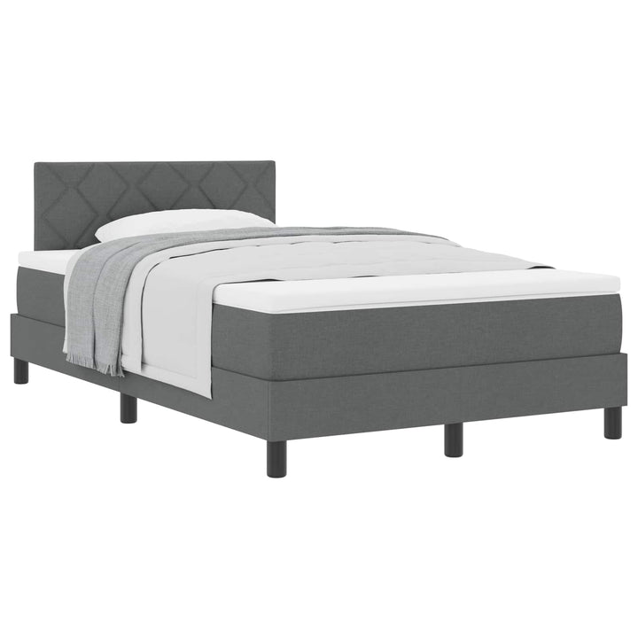 Box spring seng med hovedgærde Mørkegrå 120 x 200 cm Stof