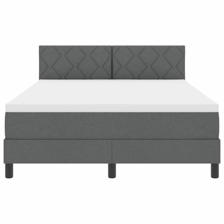 Box spring seng med hovedgærde Mørkegrå 140 x 190 cm Stof