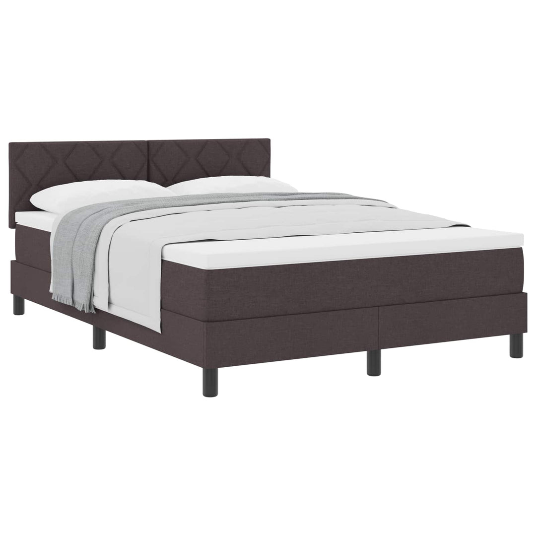 Box spring seng med hovedgærde Mørk Brun 140 x 190 cm Stof
