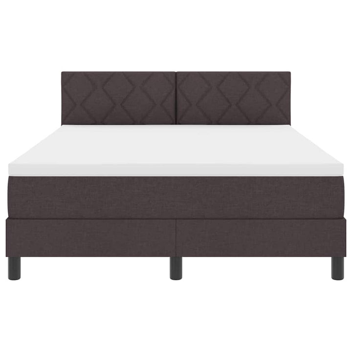 Box spring seng med hovedgærde Mørk Brun 140 x 190 cm Stof