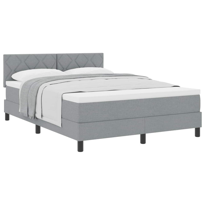 Box spring seng med hovedgærde Lysegrå 140 x 200 cm Stof