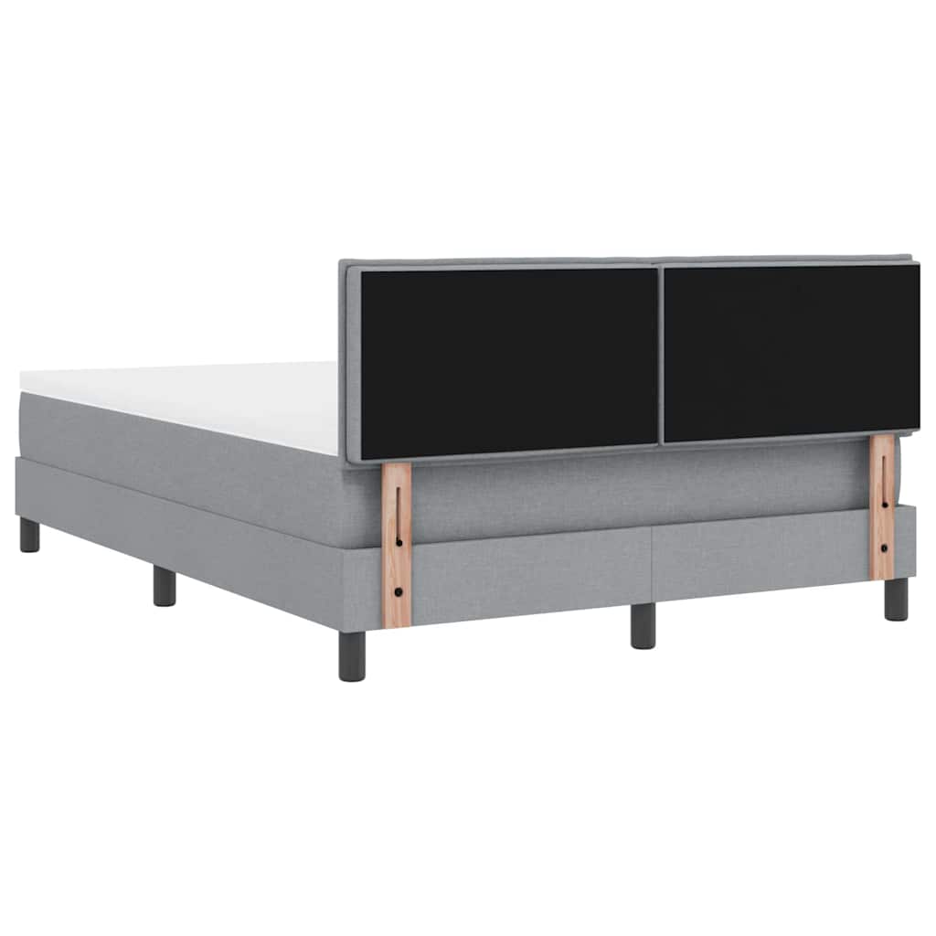 Box spring seng med hovedgærde Lysegrå 140 x 200 cm Stof