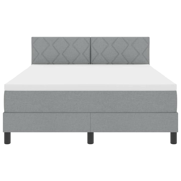 Box spring seng med hovedgærde Lysegrå 140 x 200 cm Stof