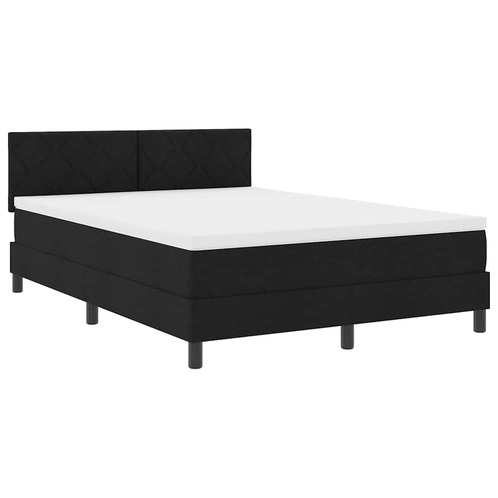 Box spring seng med hovedgærde Sort 140 x 200 cm Stof