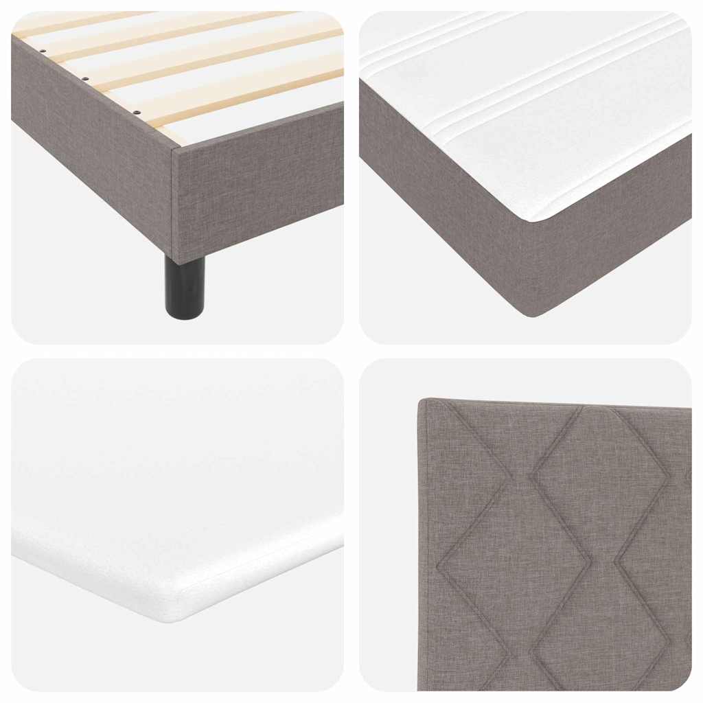 Box spring seng med hovedgærde Gråbrun 140 x 200 cm Stof