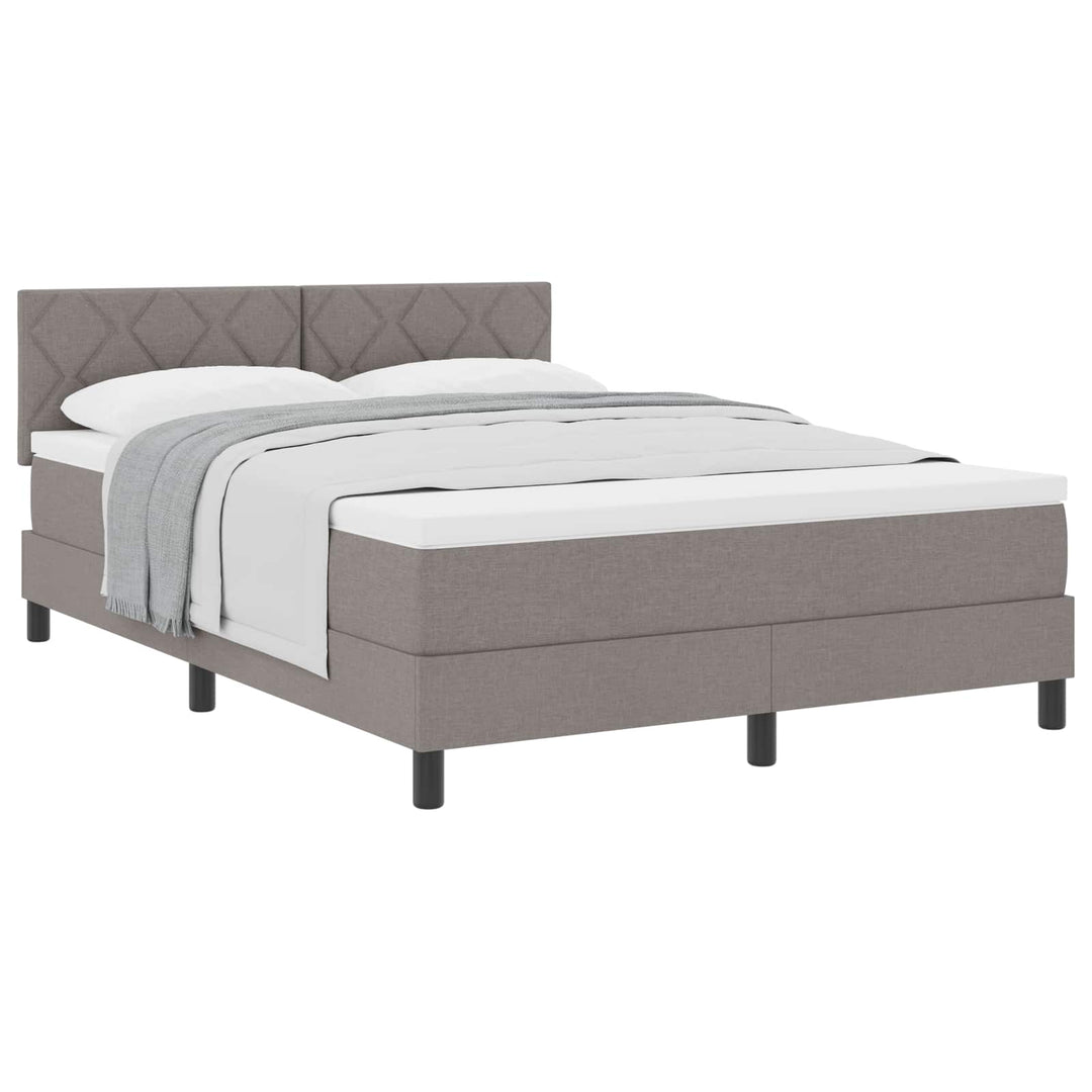 Box spring seng med hovedgærde Gråbrun 140 x 200 cm Stof