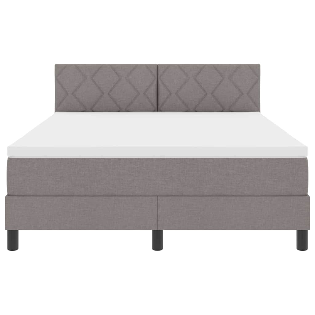 Box spring seng med hovedgærde Gråbrun 140 x 200 cm Stof