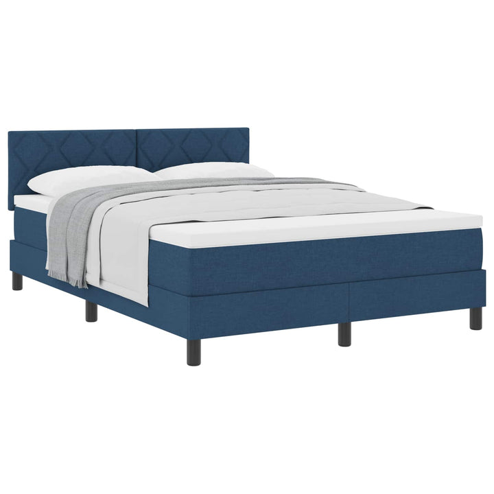 Box spring seng med hovedgærde Blå 140 x 200 cm Stof