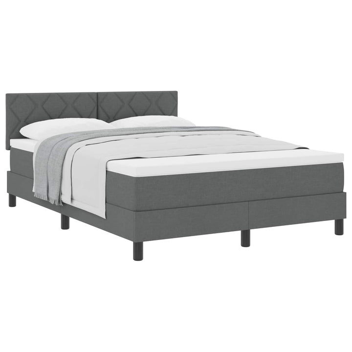 Box spring seng med hovedgærde Mørkegrå 160 x 200 cm Stof