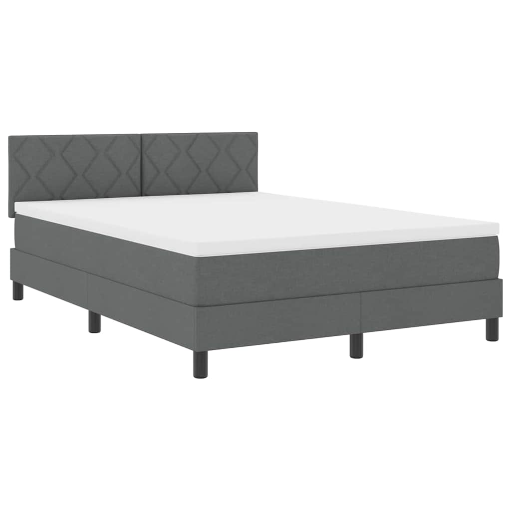 Box spring seng med hovedgærde Mørkegrå 160 x 200 cm Stof