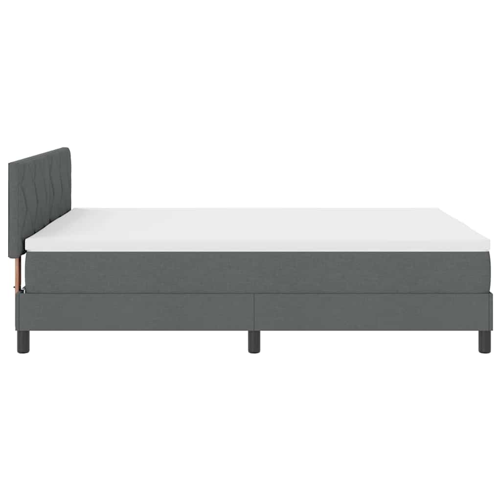 Box spring seng med hovedgærde Mørkegrå 160 x 200 cm Stof