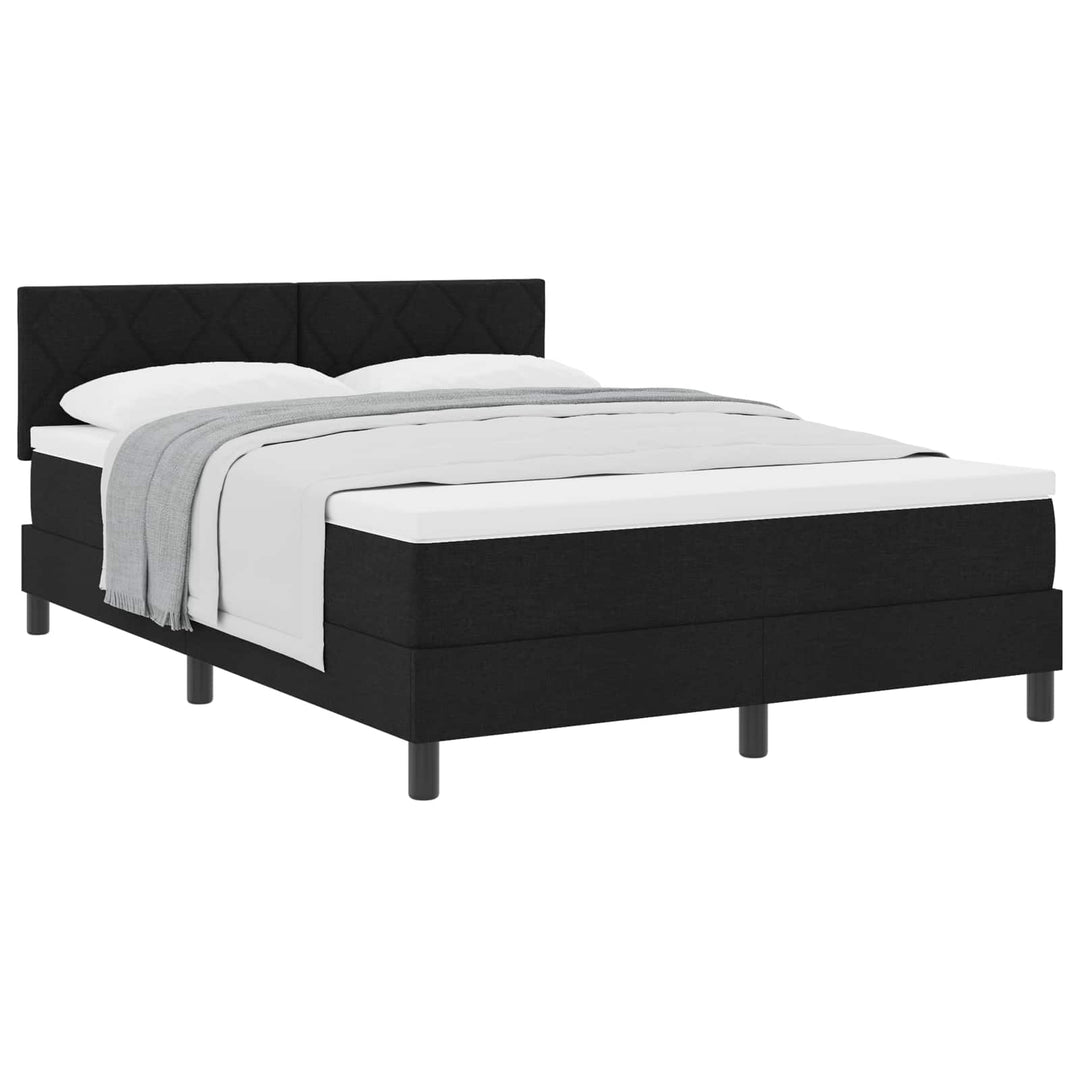 Box spring seng med hovedgærde Sort 160 x 200 cm Stof