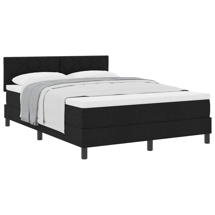 Box spring seng med hovedgærde Sort 160 x 200 cm Stof