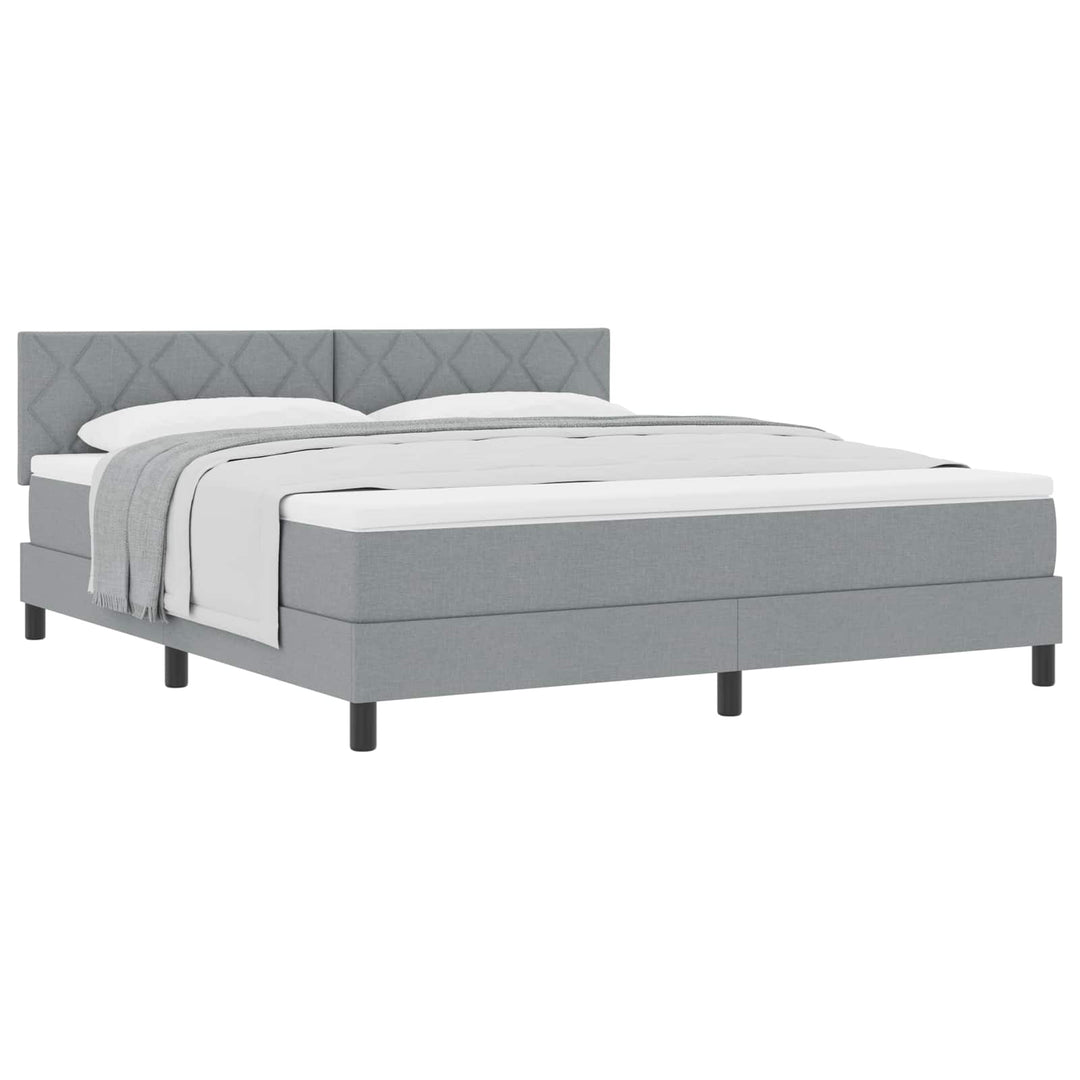 Box spring seng med hovedgærde Lysegrå 180 x 200 cm Stof