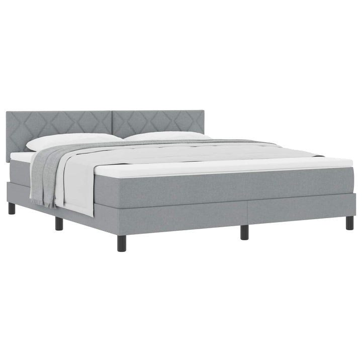 Box spring seng med hovedgærde Lysegrå 180 x 200 cm Stof