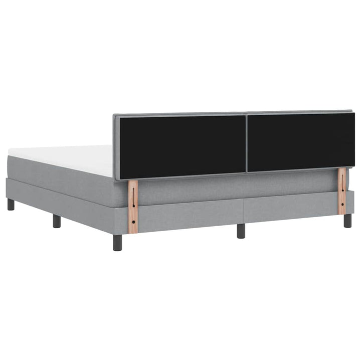 Box spring seng med hovedgærde Lysegrå 180 x 200 cm Stof
