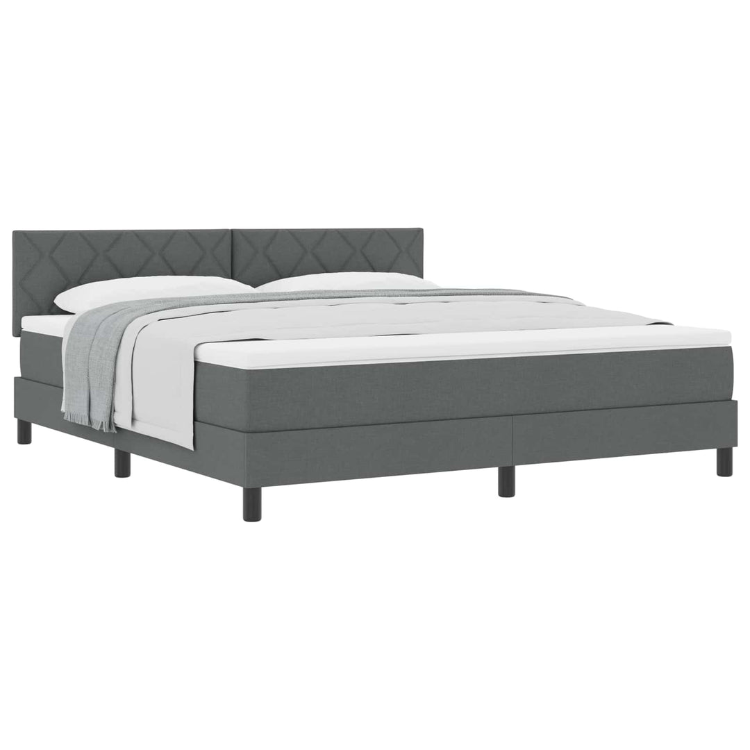 Box spring seng med hovedgærde Mørkegrå 180 x 200 cm Stof