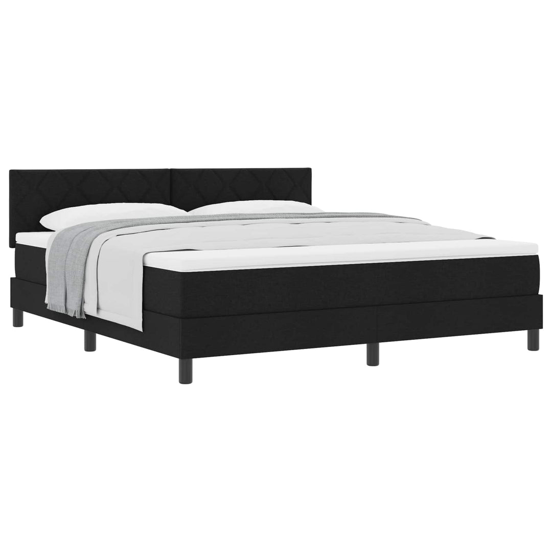 Box spring seng med hovedgærde Sort 180 x 200 cm Stof