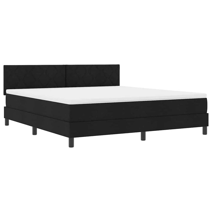 Box spring seng med hovedgærde Sort 180 x 200 cm Stof