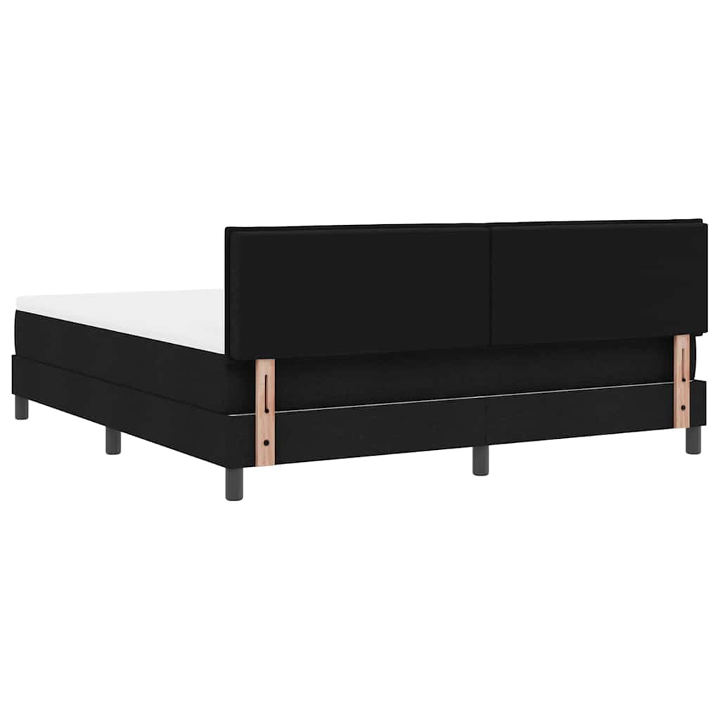 Box spring seng med hovedgærde Sort 180 x 200 cm Stof