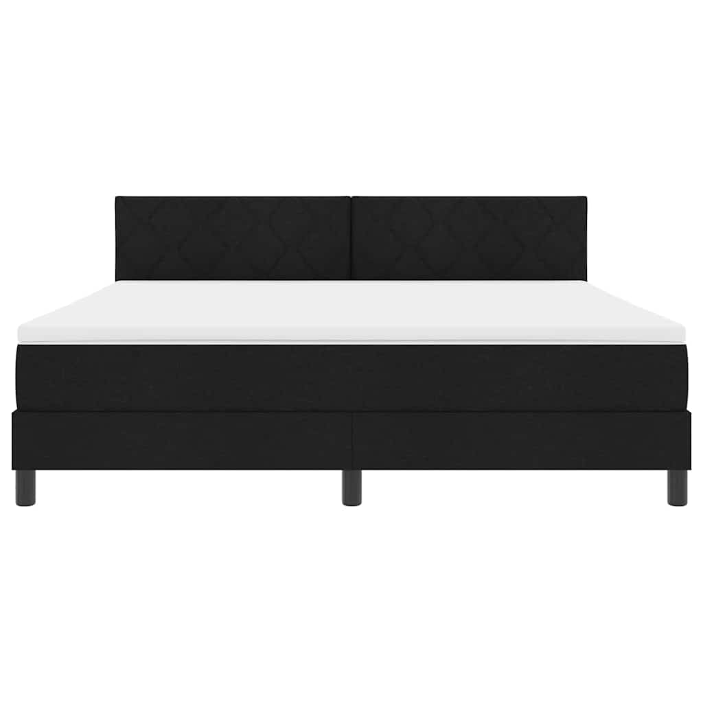 Box spring seng med hovedgærde Sort 180 x 200 cm Stof