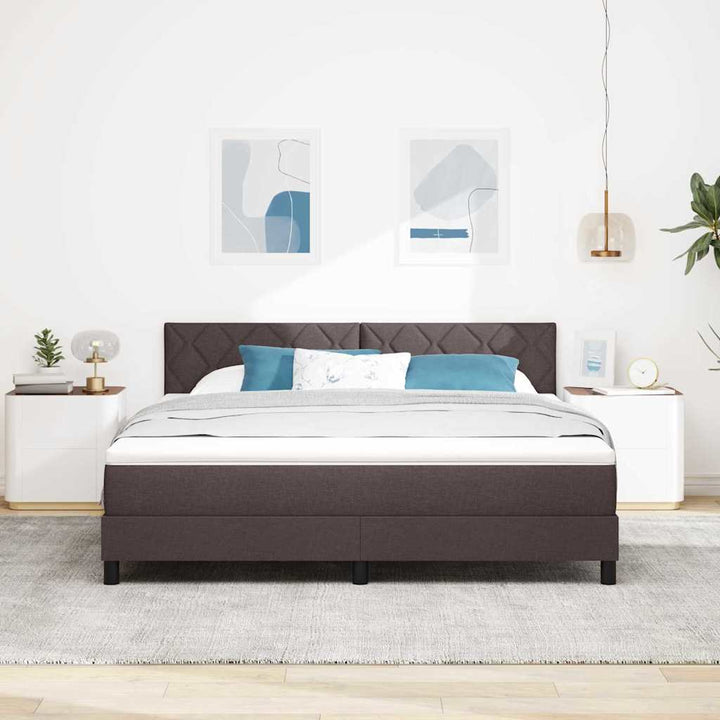Box spring seng med pude Mørk Brun 180 x 200 cm Stof