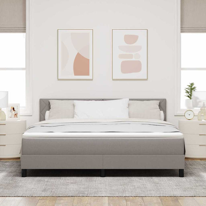 Box spring seng med hovedgærde Gråbrun 180 x 200 cm Stof
