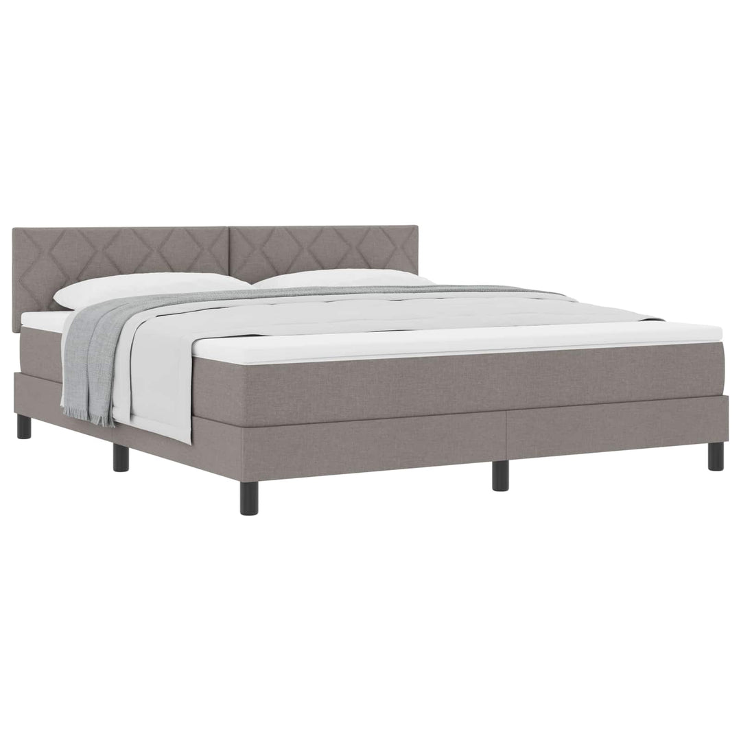 Box spring seng med hovedgærde Gråbrun 180 x 200 cm Stof