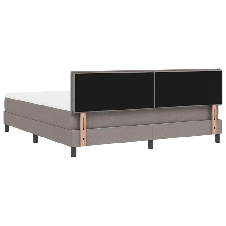 Box spring seng med hovedgærde Gråbrun 180 x 200 cm Stof