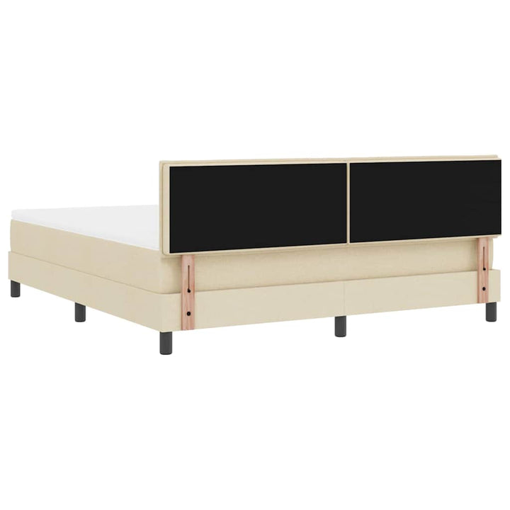 Box spring seng med pude med hovedgærde Creme 180 x 200 cm Stof