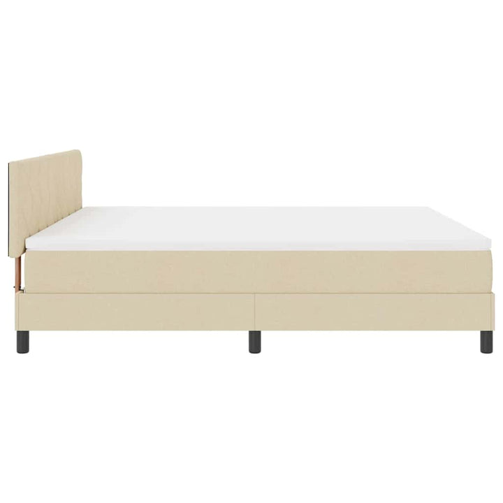 Box spring seng med pude med hovedgærde Creme 180 x 200 cm Stof