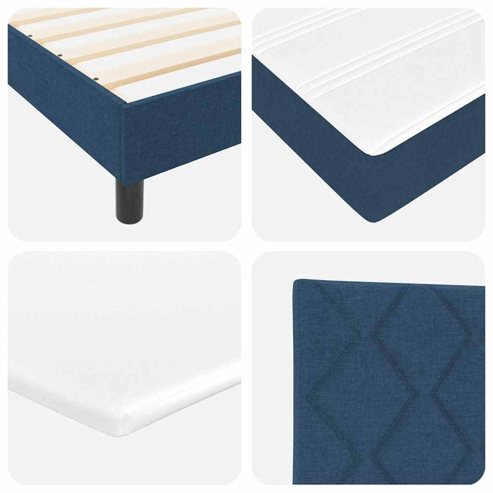Box spring seng med hovedgærde Blå 180 x 200 cm Stof
