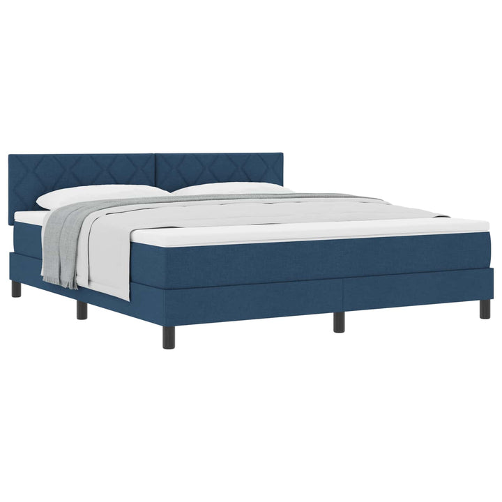 Box spring seng med hovedgærde Blå 180 x 200 cm Stof