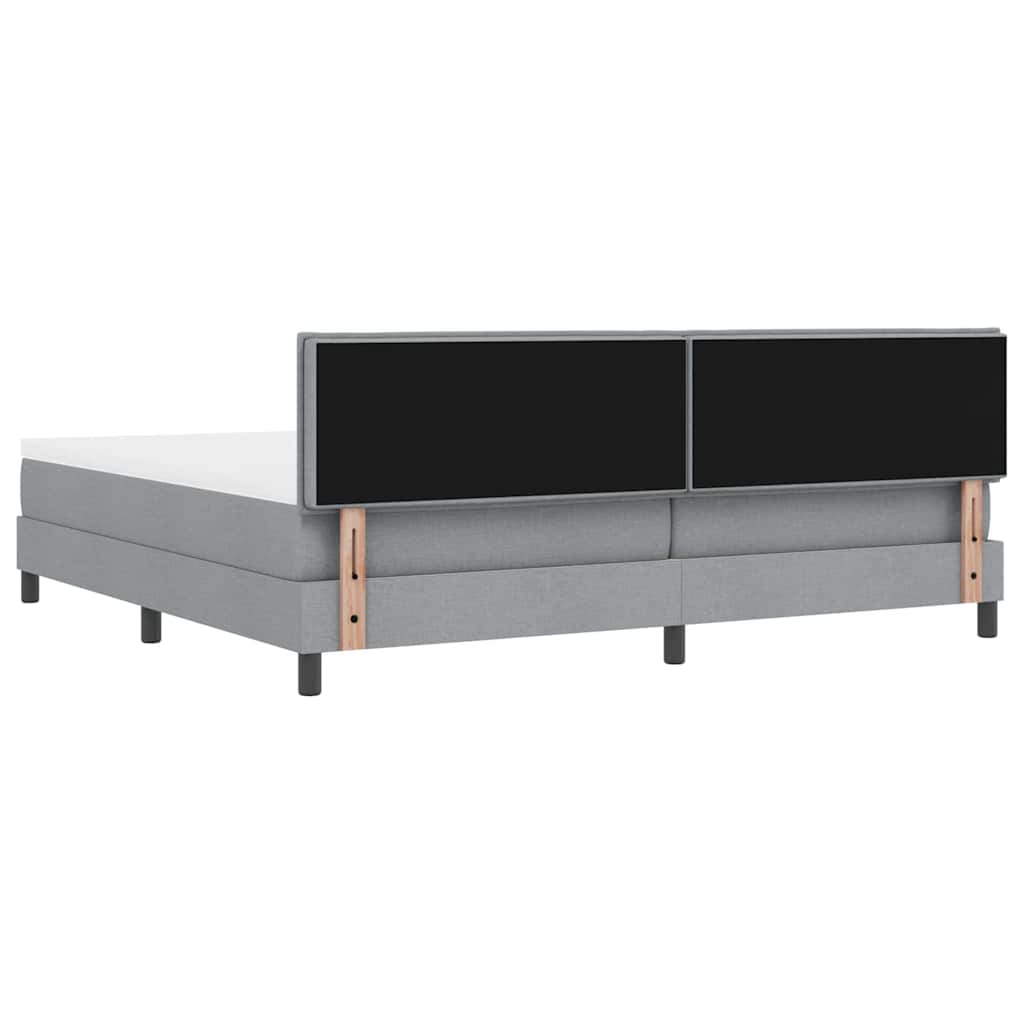 Box spring seng med pude Lysegrå 200 x 200 cm Stof