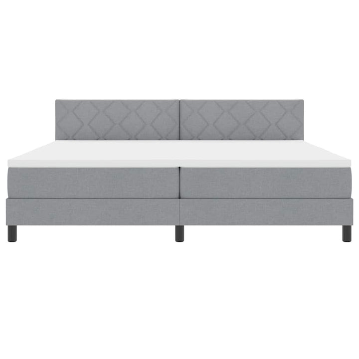 Box spring seng med pude Lysegrå 200 x 200 cm Stof