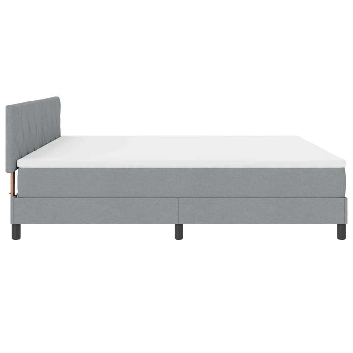 Box spring seng med pude Lysegrå 200 x 200 cm Stof