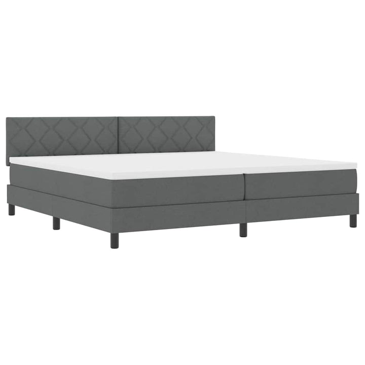 Box spring seng med pude Mørkegrå 200 x 200 cm Stof