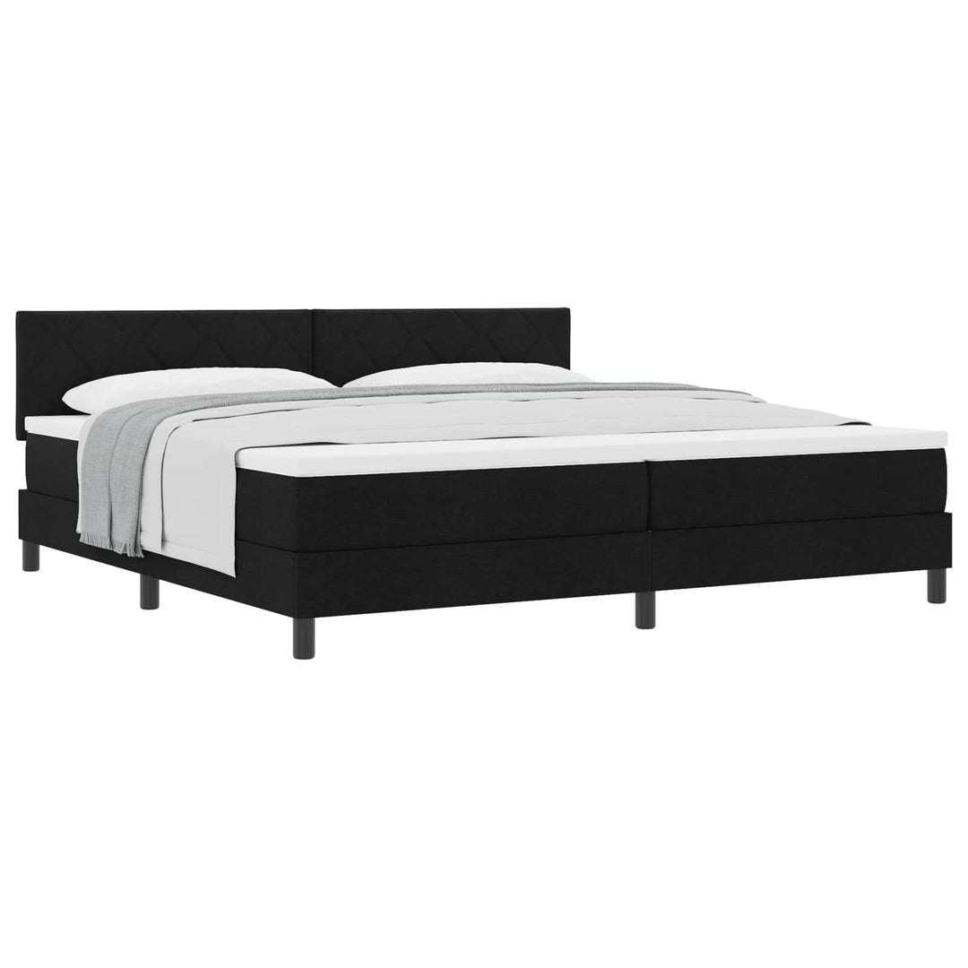 Box spring seng med hovedgærde Sort 200 x 200 cm Stof