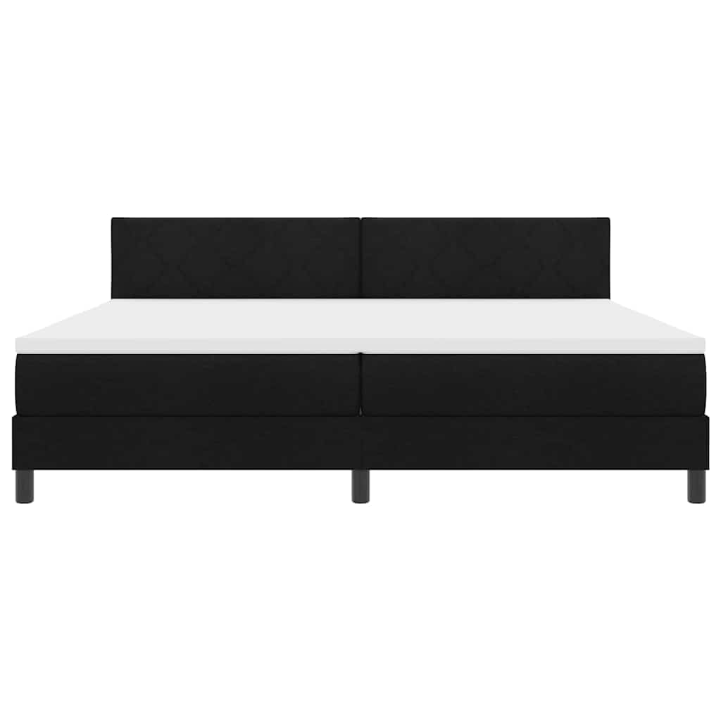Box spring seng med hovedgærde Sort 200 x 200 cm Stof