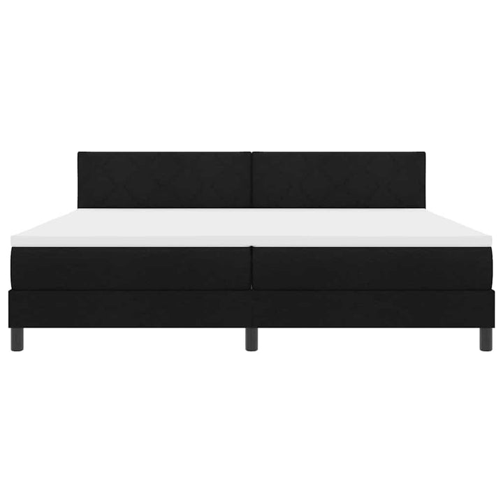 Box spring seng med hovedgærde Sort 200 x 200 cm Stof