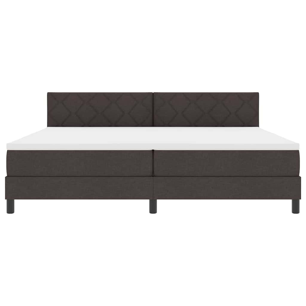 Box spring seng med hovedgærde Mørk Brun 200 x 200 cm Stof