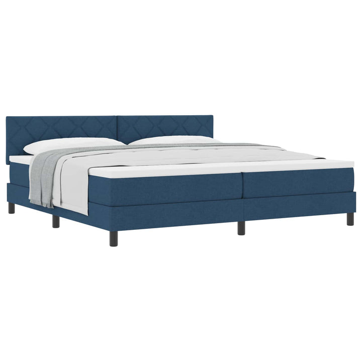 Box spring seng med hovedgærde Blå 200 x 200 cm Stof